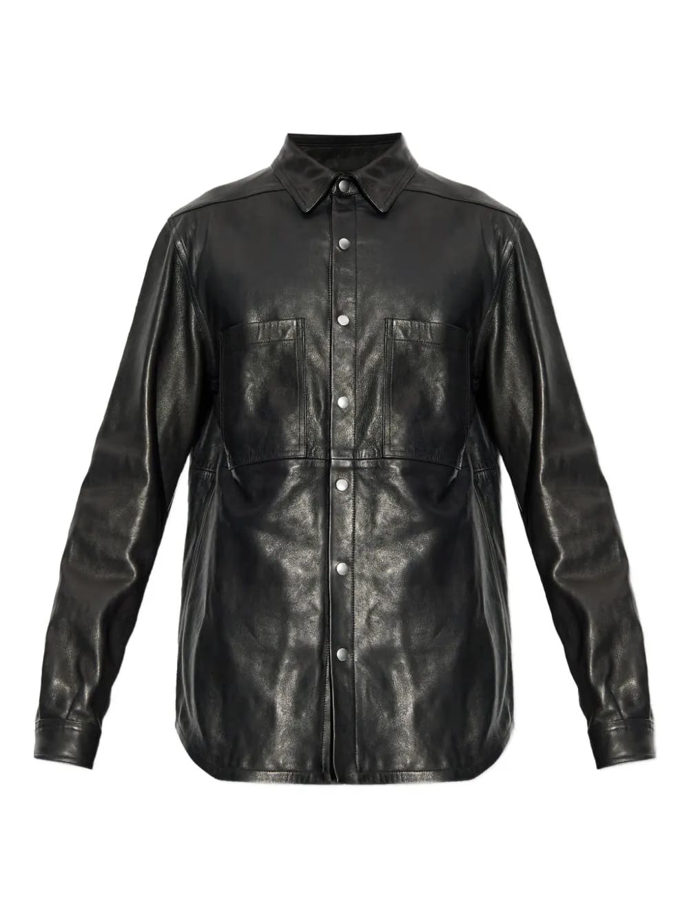 button-fastening flap-pocket shirt