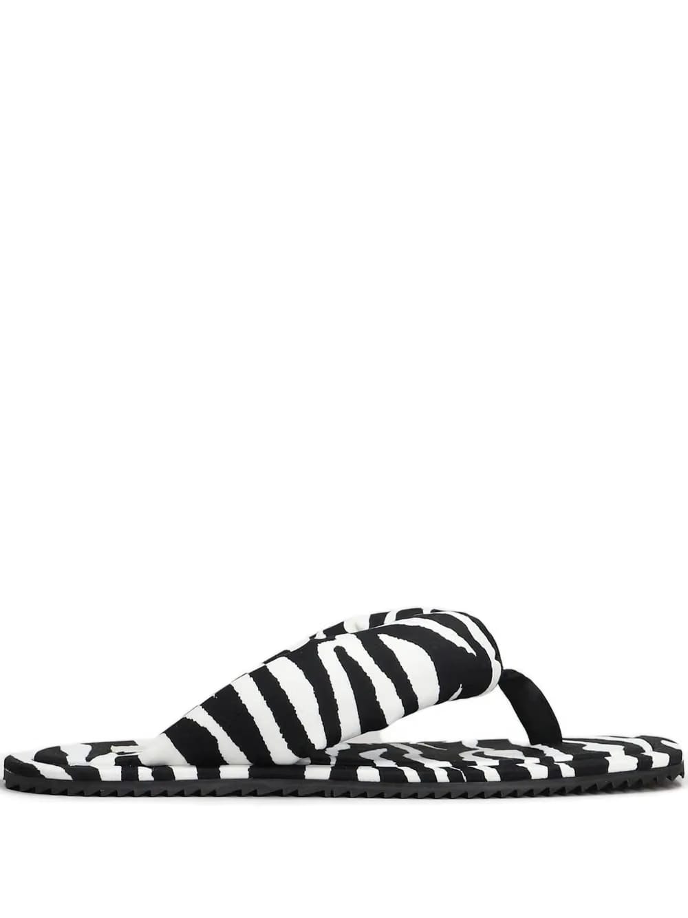 zebra-print flip-flops
