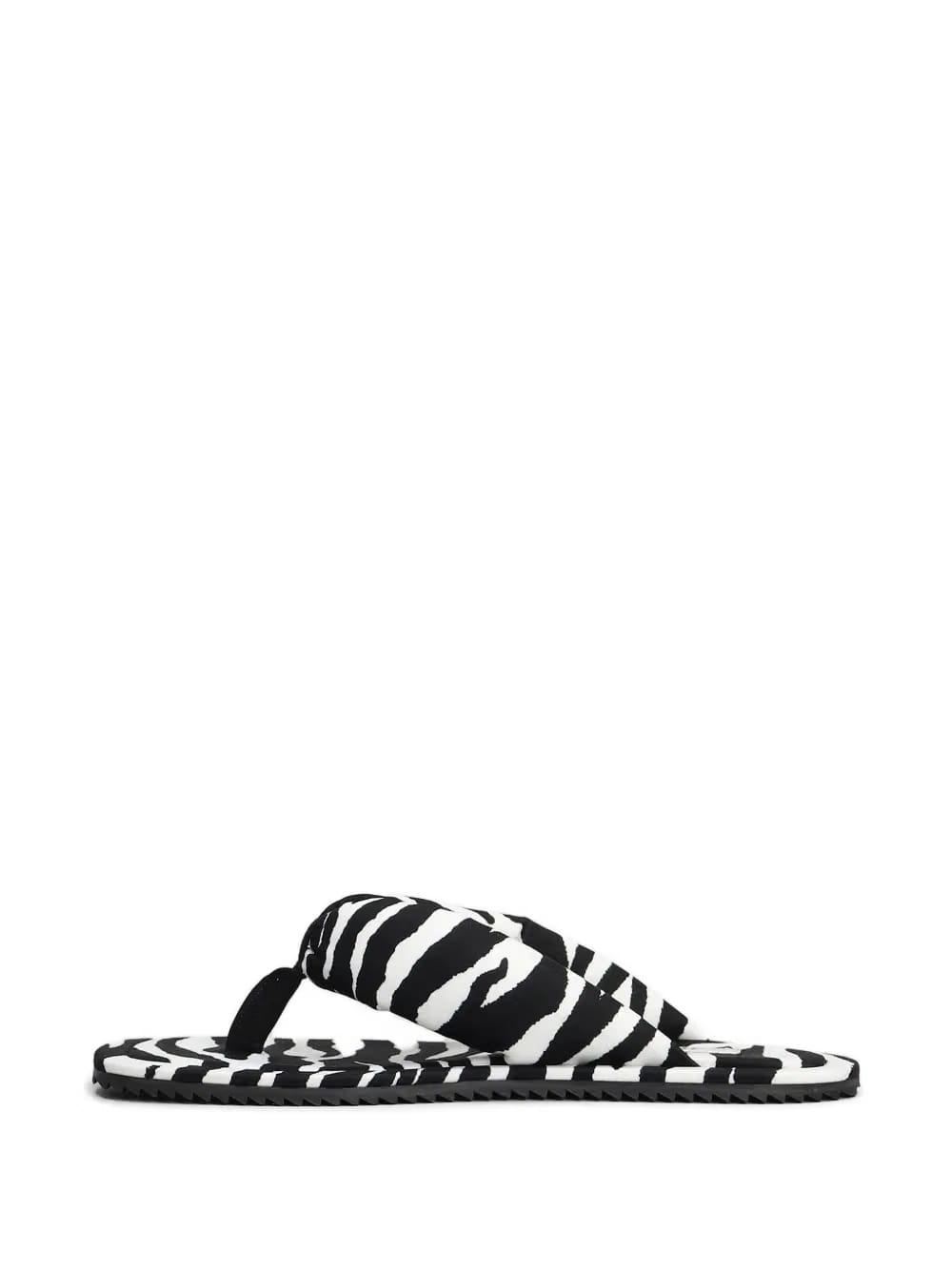 zebra-print flip-flops