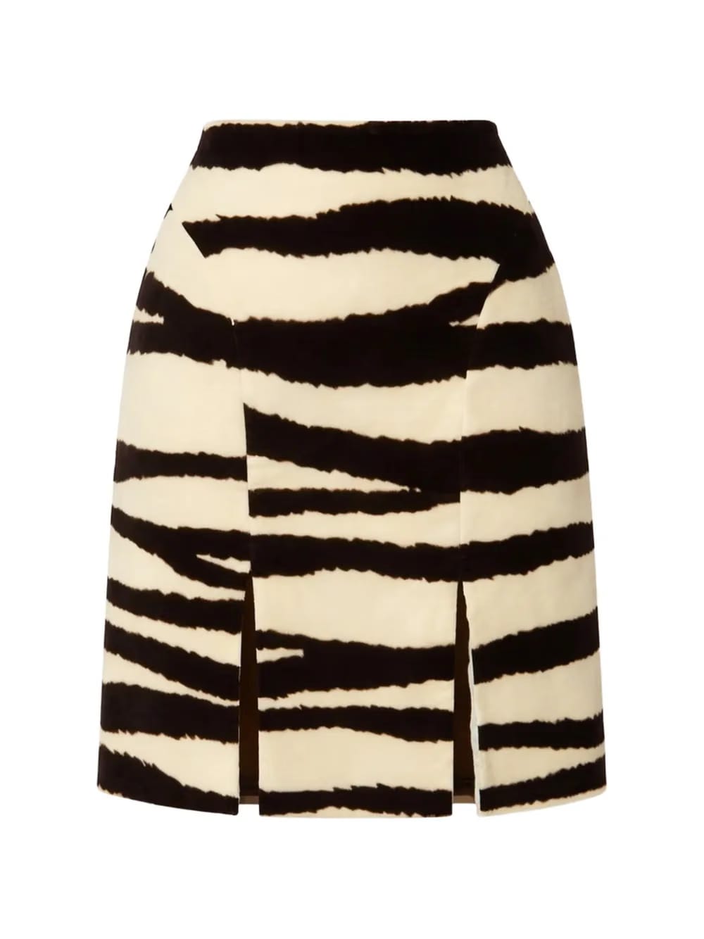 zebra velvet mini skirt