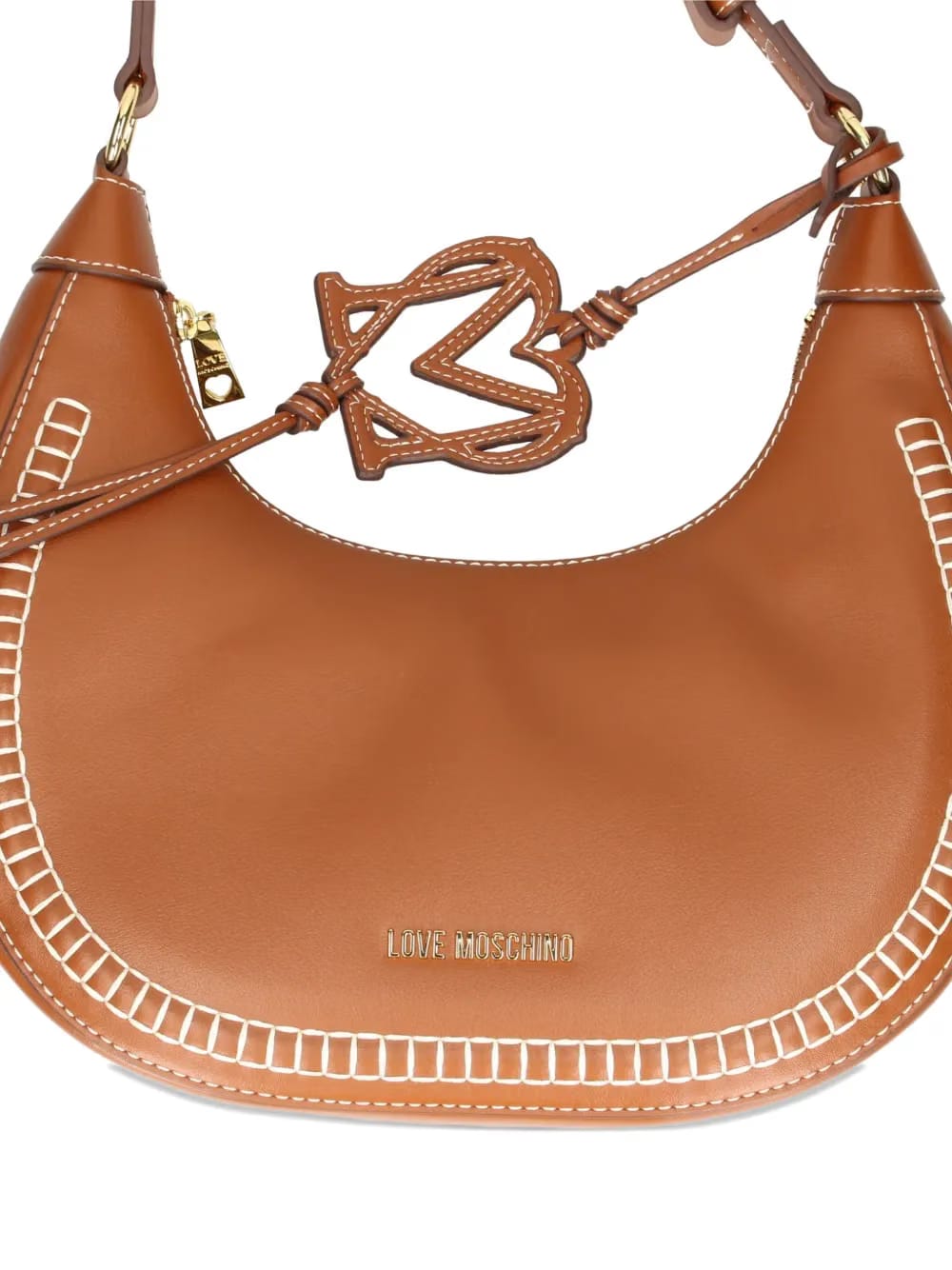 heart-charm stitched shoulder bag