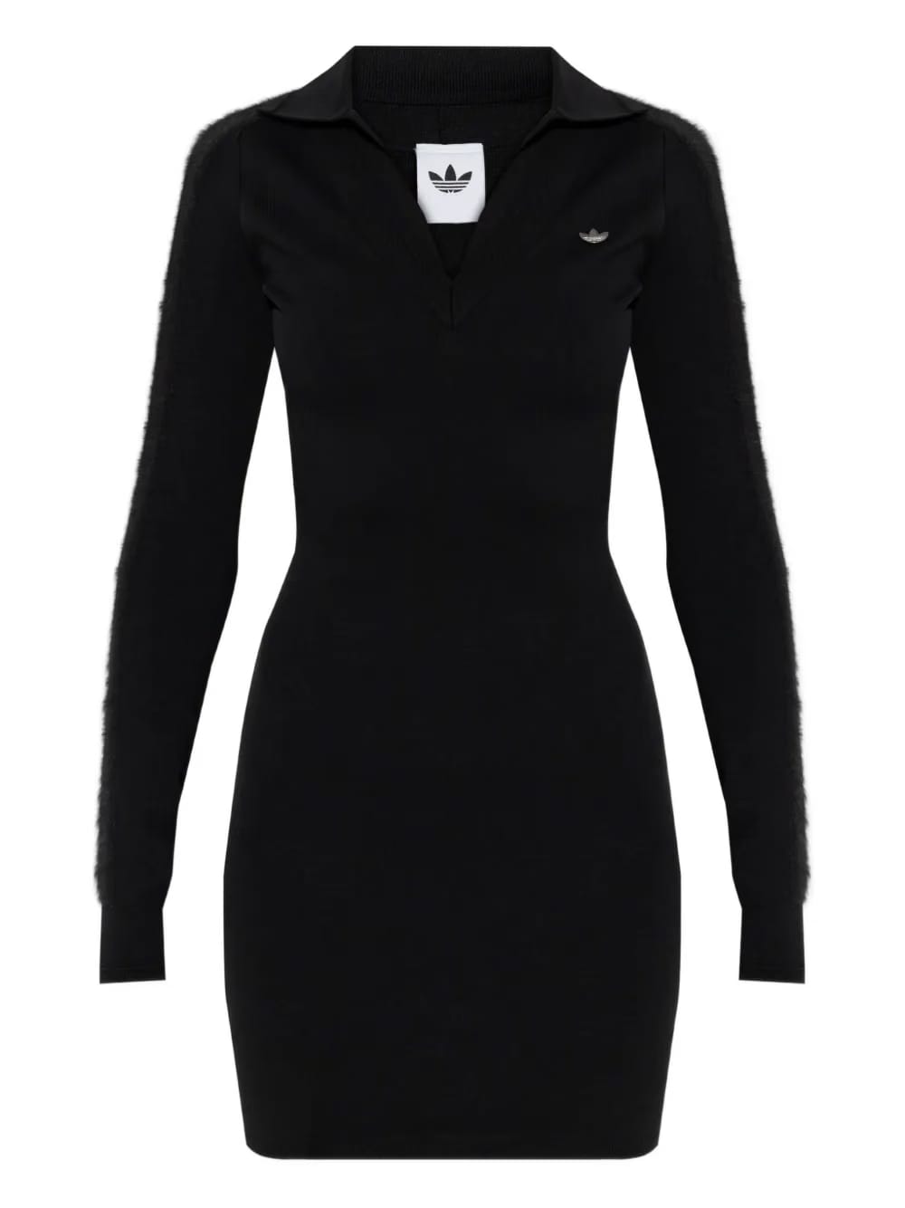 long-sleeve polo-collar mini dress