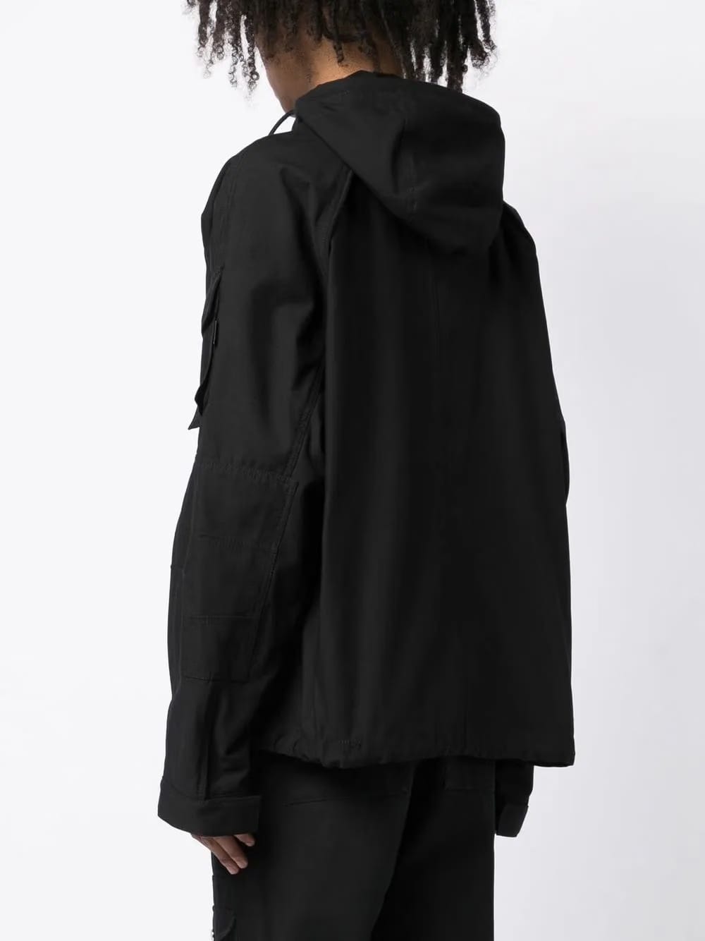 drawstring hood shirt jacket