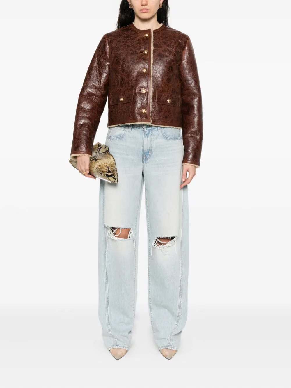 twisted-seam cotton jeans