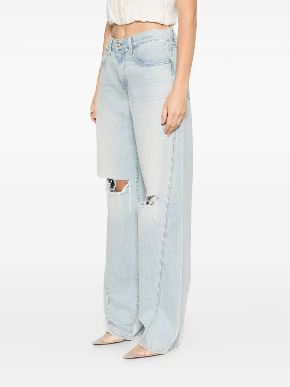 twisted-seam cotton jeans