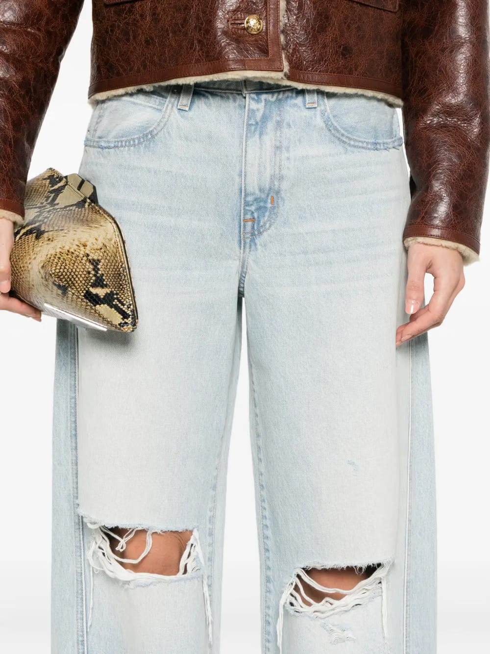 twisted-seam cotton jeans