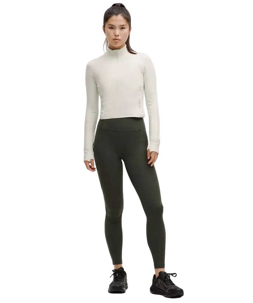 Lululemon It's Rulu Cropped Half Zip Updated Bone
