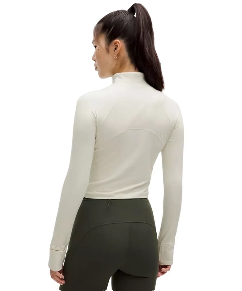 Lululemon It's Rulu Cropped Half Zip Updated Bone