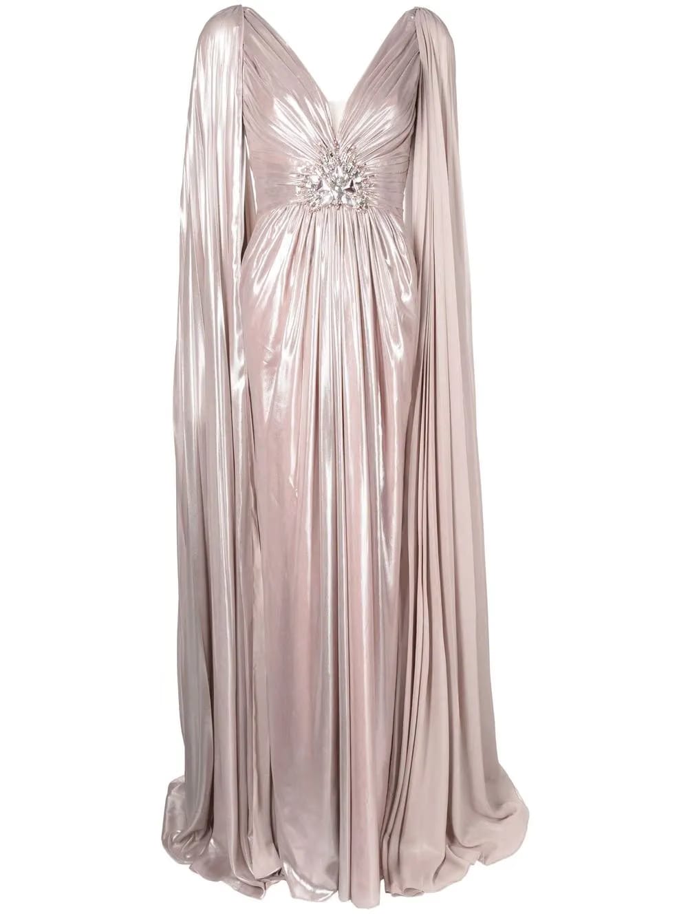 Celia cape-sleeved gown