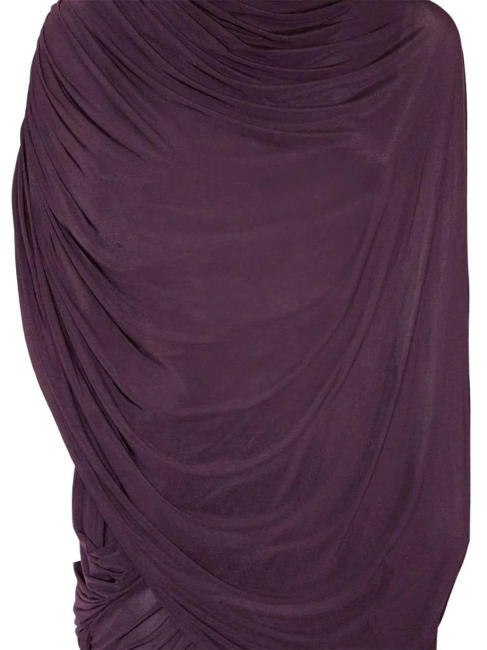 high-neck draped dress