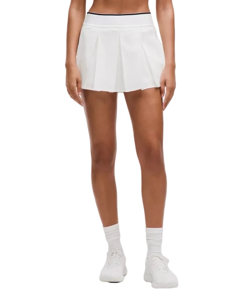 Lululemon Box-Pleat High-Rise Tennis Skirt White/Black