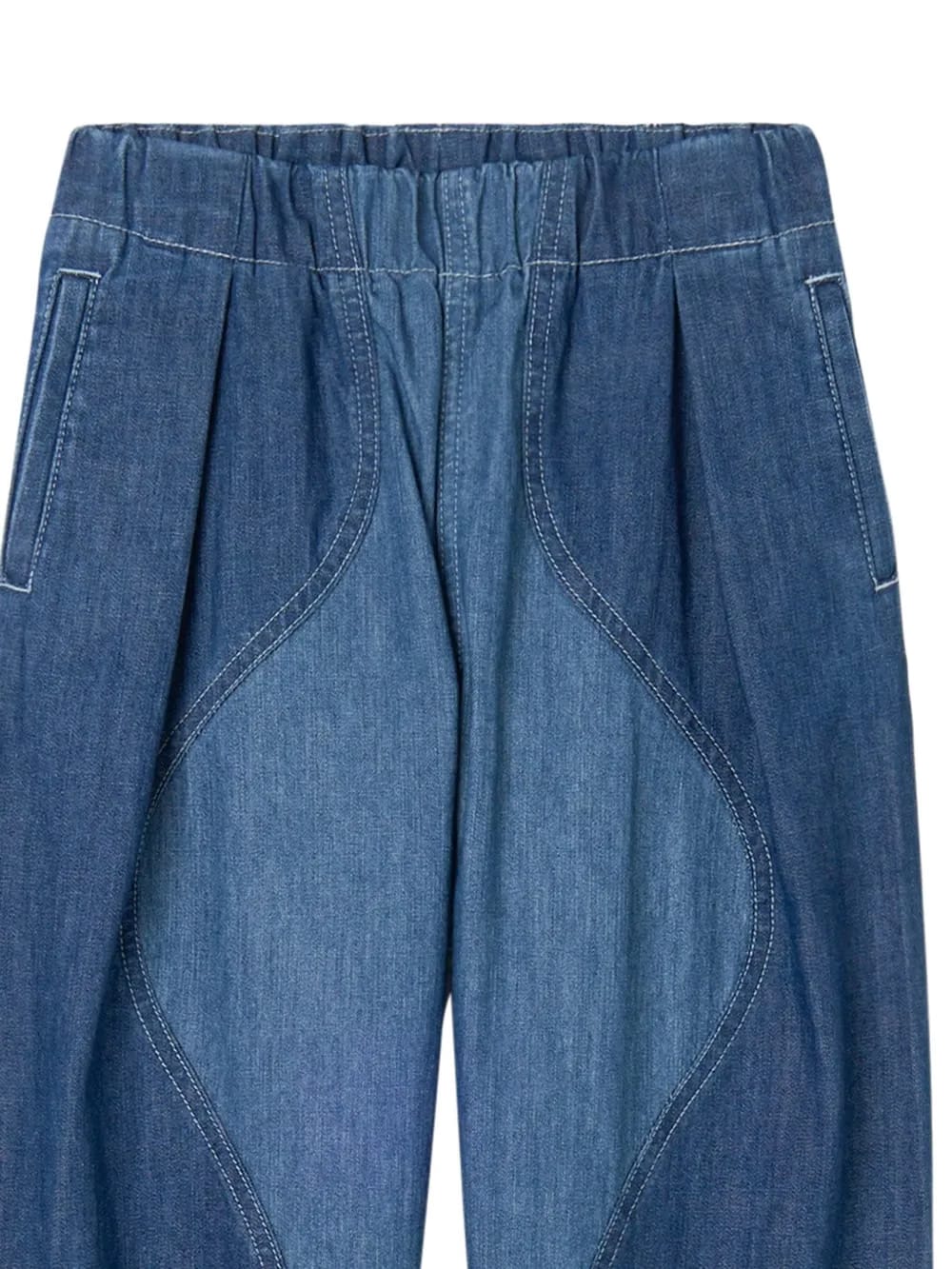 elasticated-waistband panelled jeans