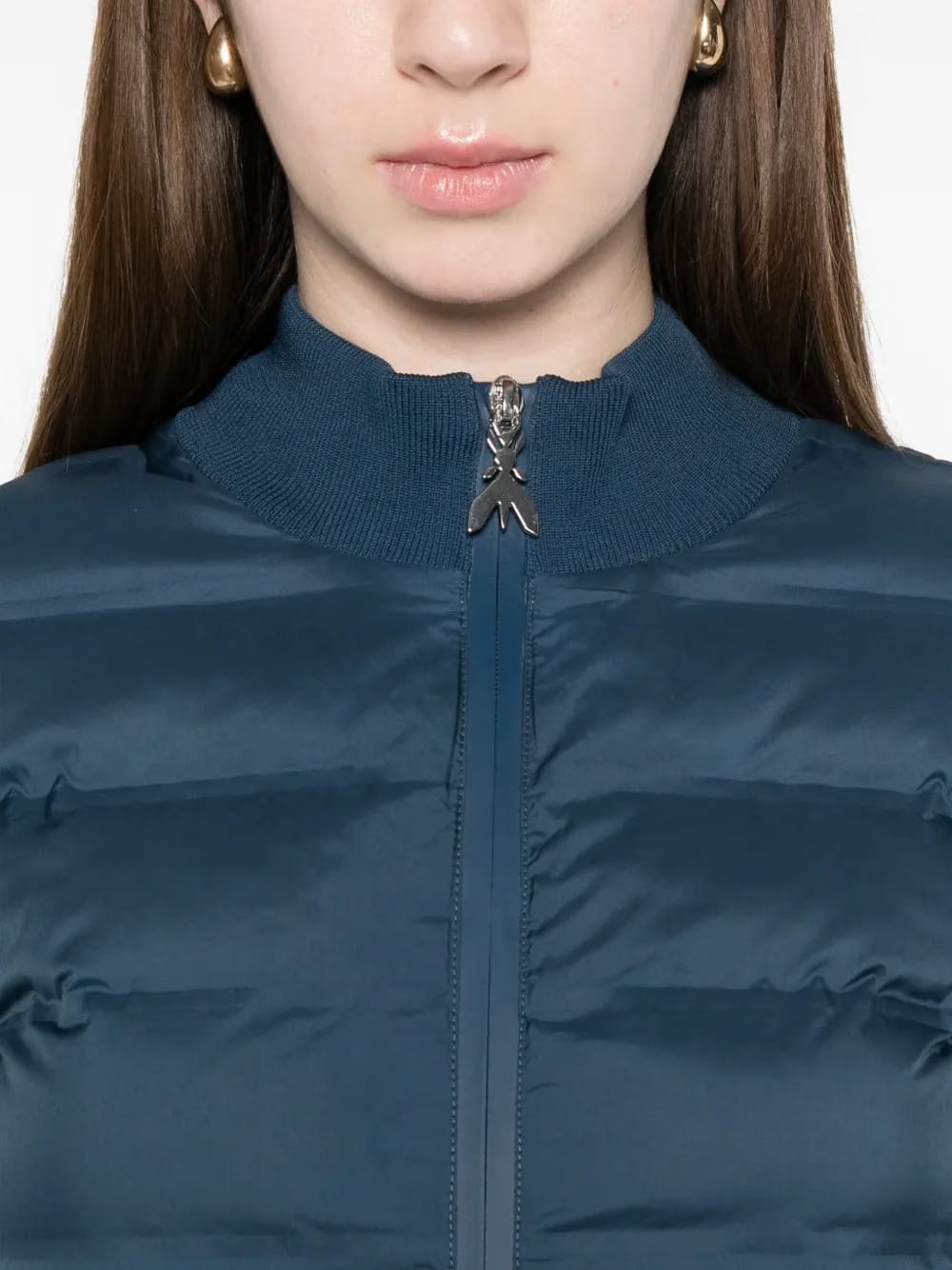 quilted zipped puffer jacket