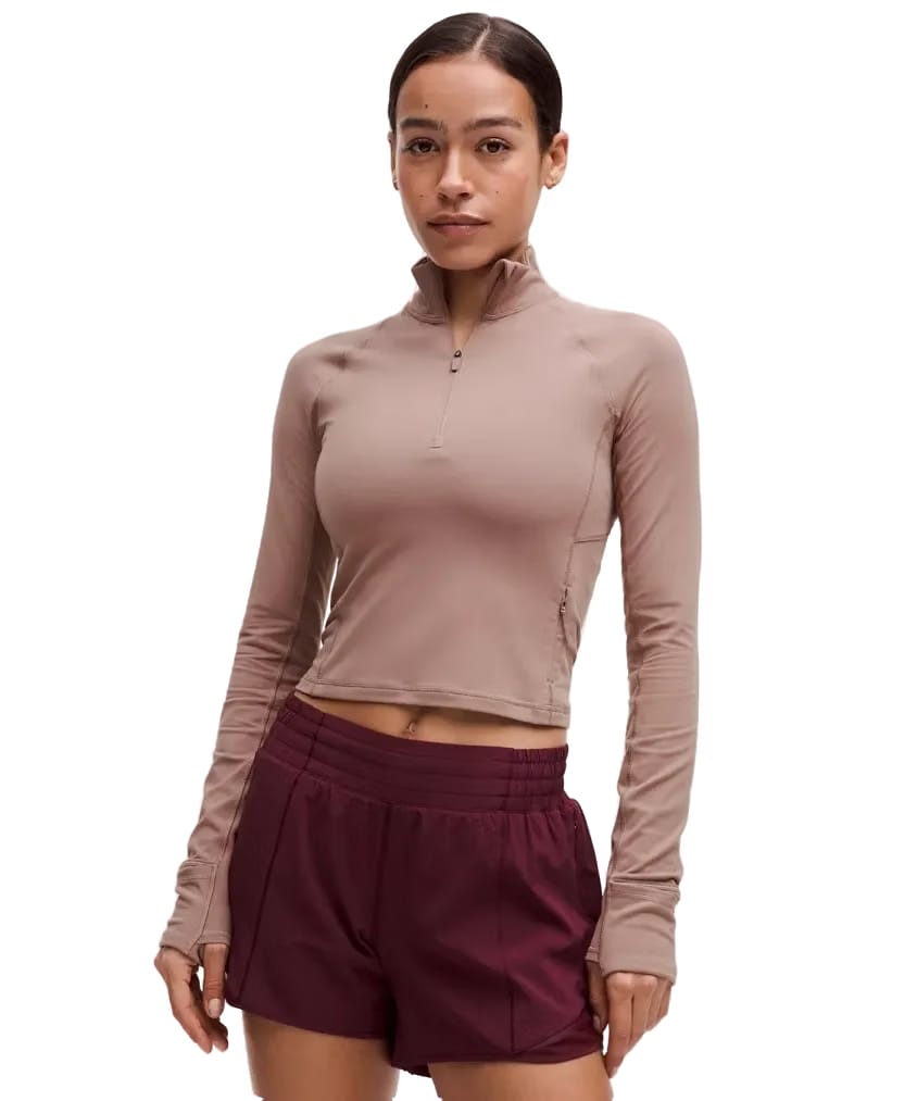 Lululemon It's Rulu Cropped Half Zip Updated Twilight Rose