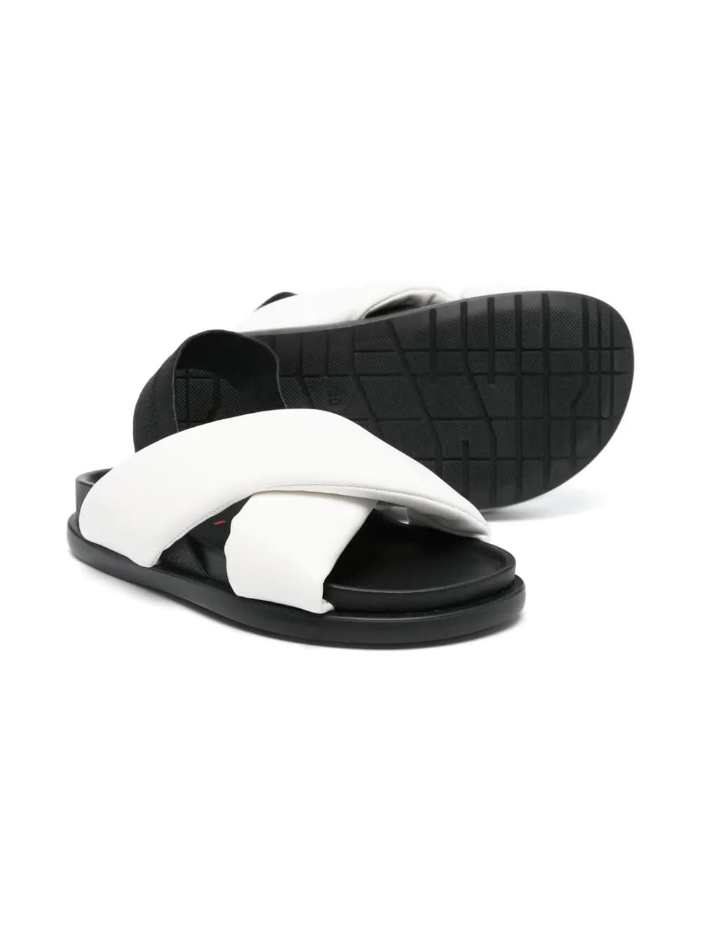 crossover-strap leather sandals