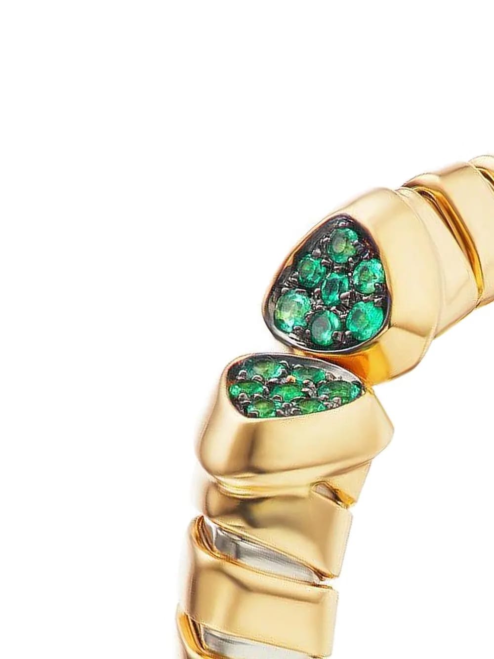 18K yellow gold Trisolina emerald ring