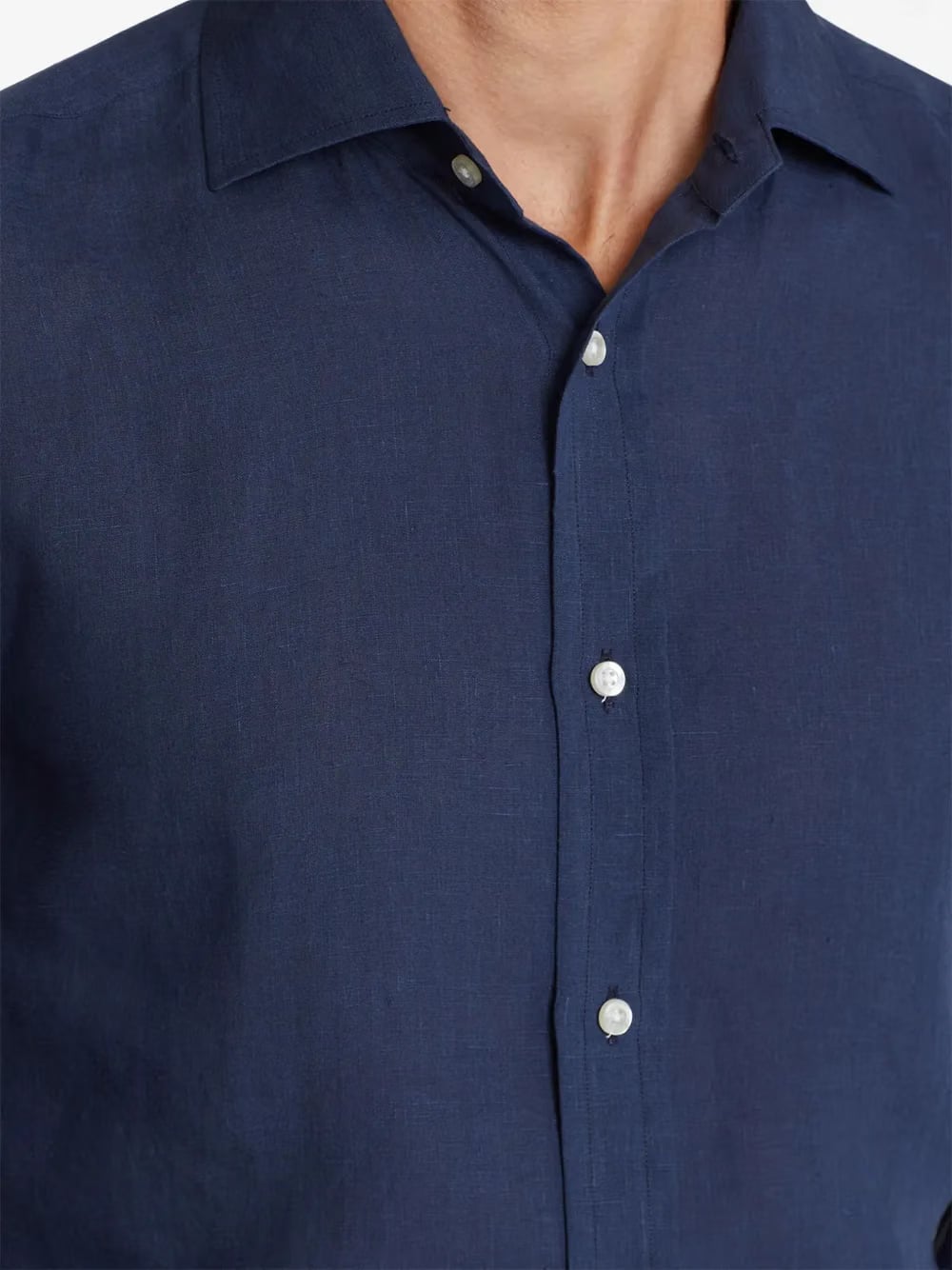 classic-collar linen shirt