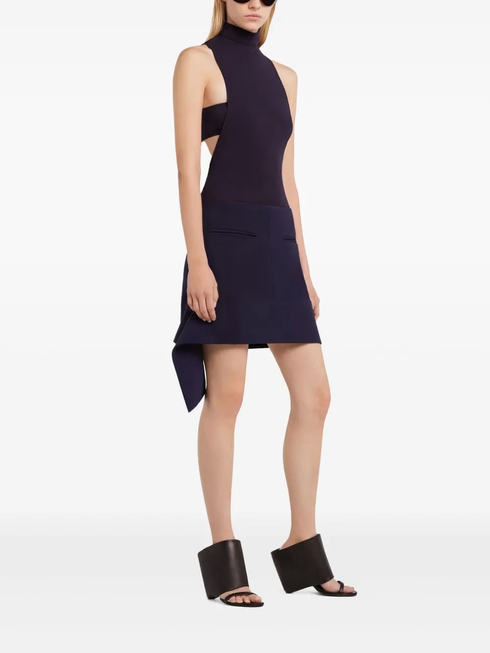Reversed Belt mini skirt