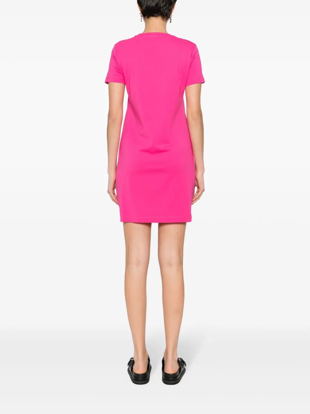 logo-embellished cotton shirt dress
