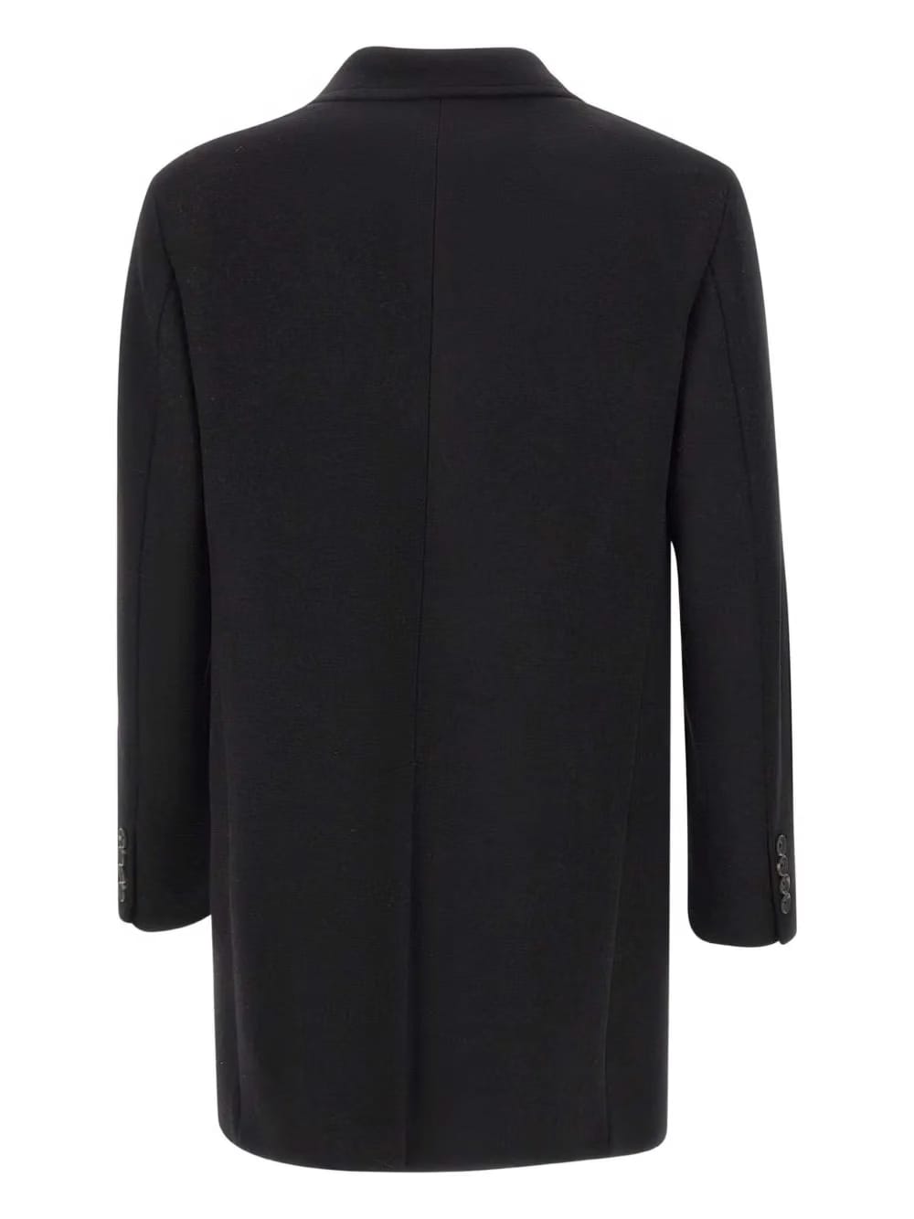 notched-lapel pin-detail coat