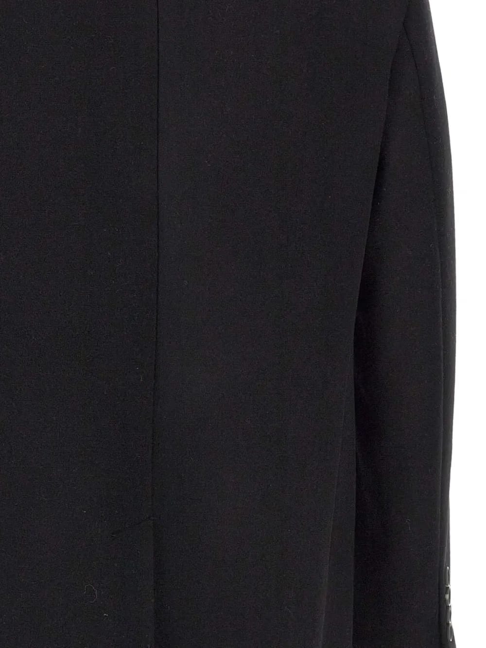 notched-lapel pin-detail coat