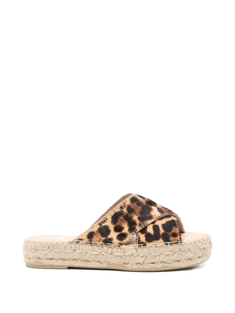 criss-cross leopard-print espadrilles