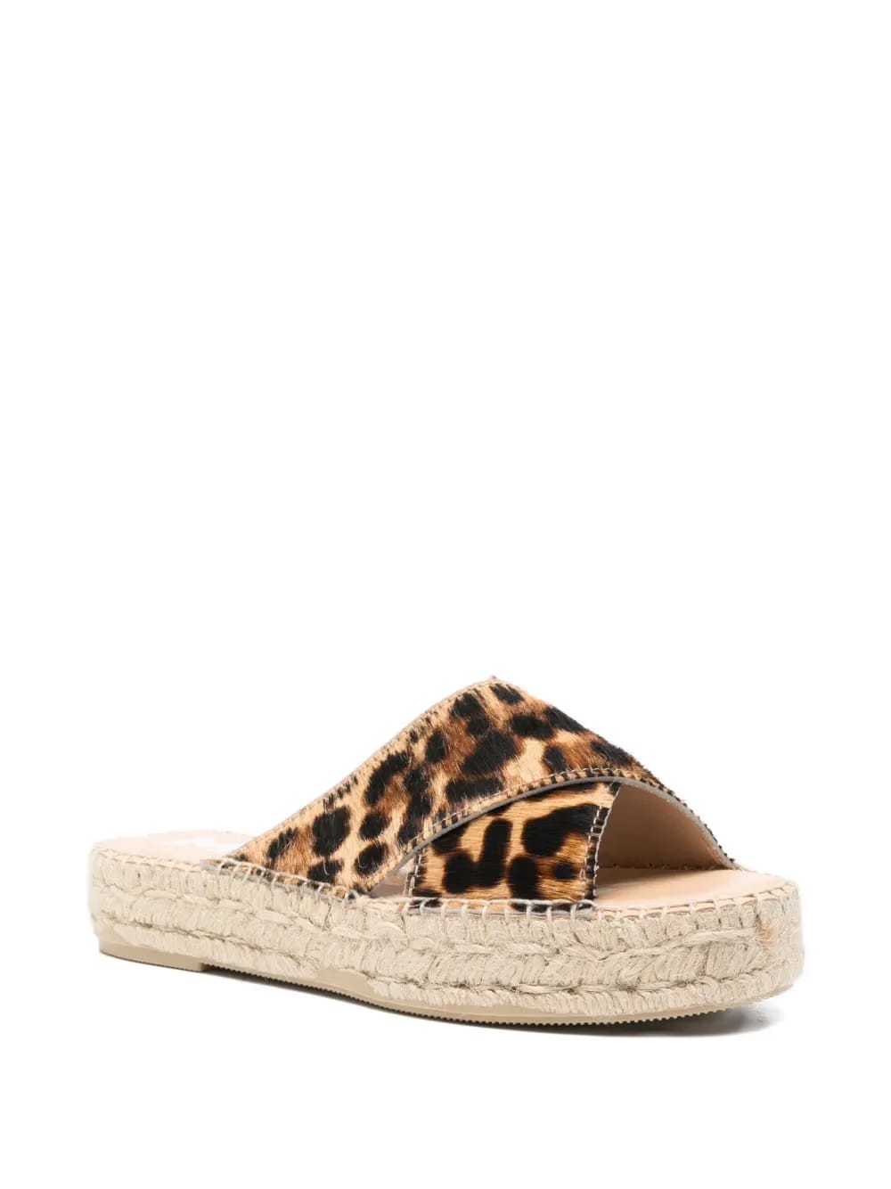 criss-cross leopard-print espadrilles