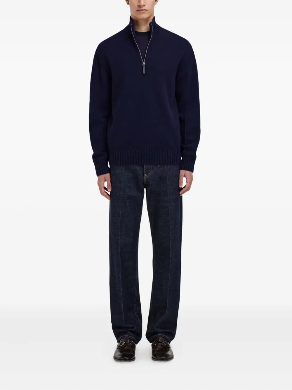 high neck ribbed pullover
