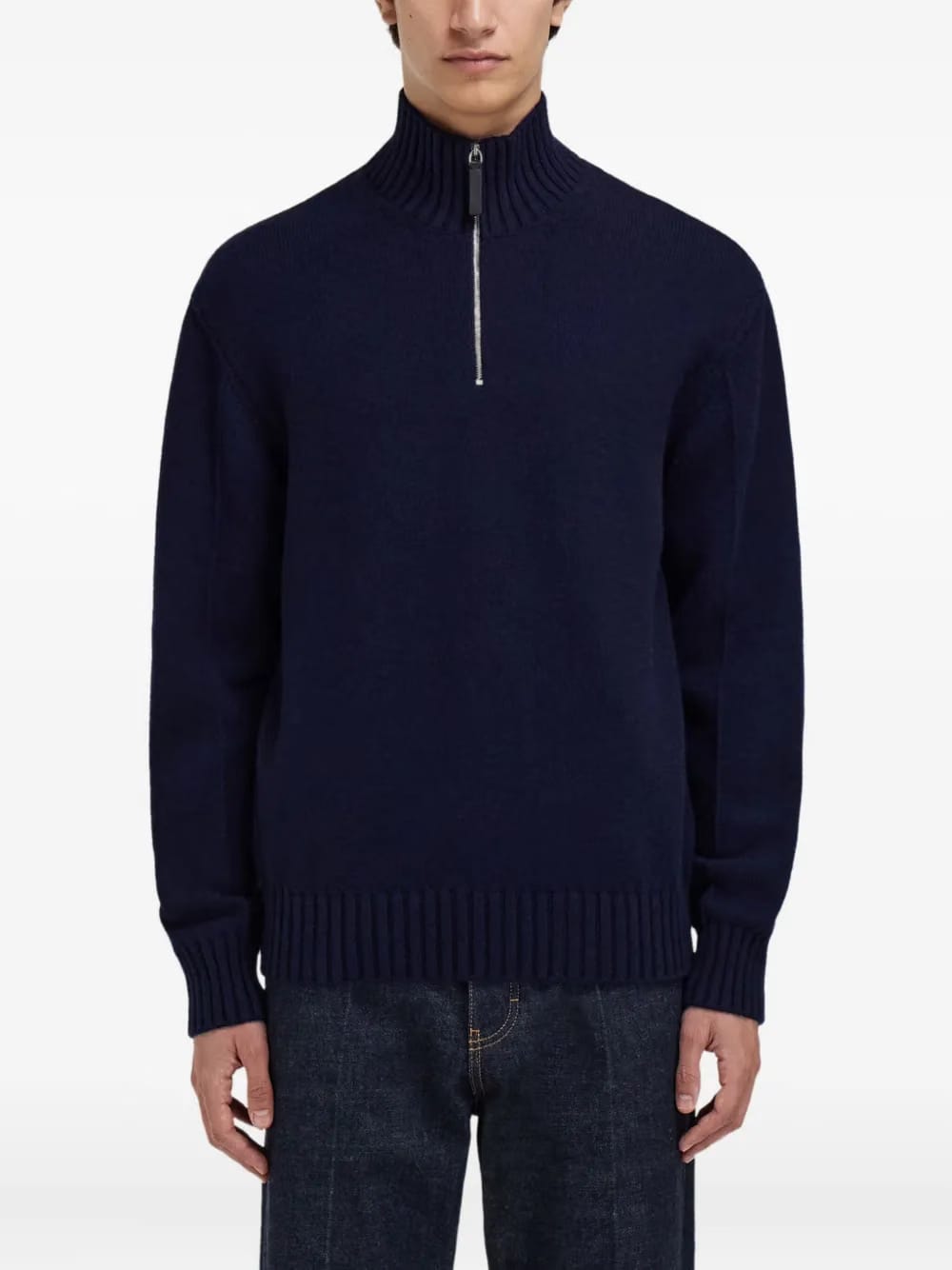 high neck ribbed pullover