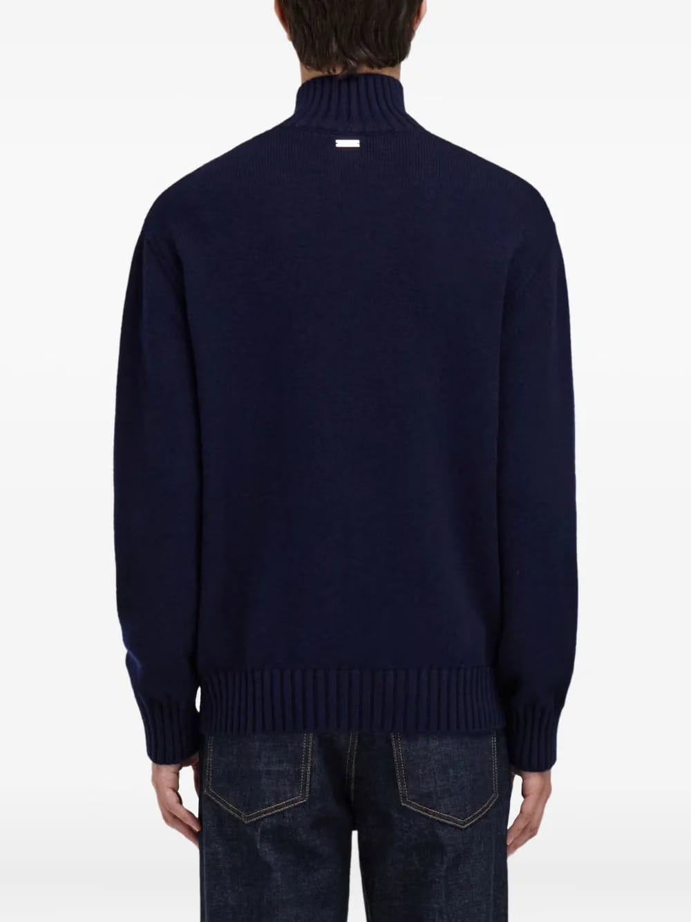 high neck ribbed pullover