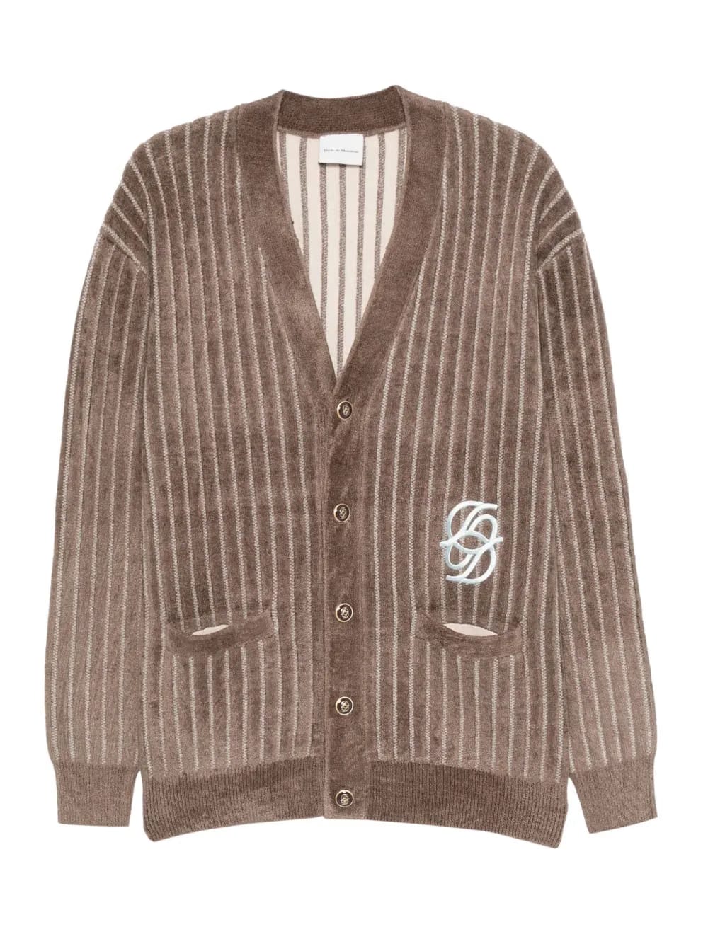 striped embroidered cardigan