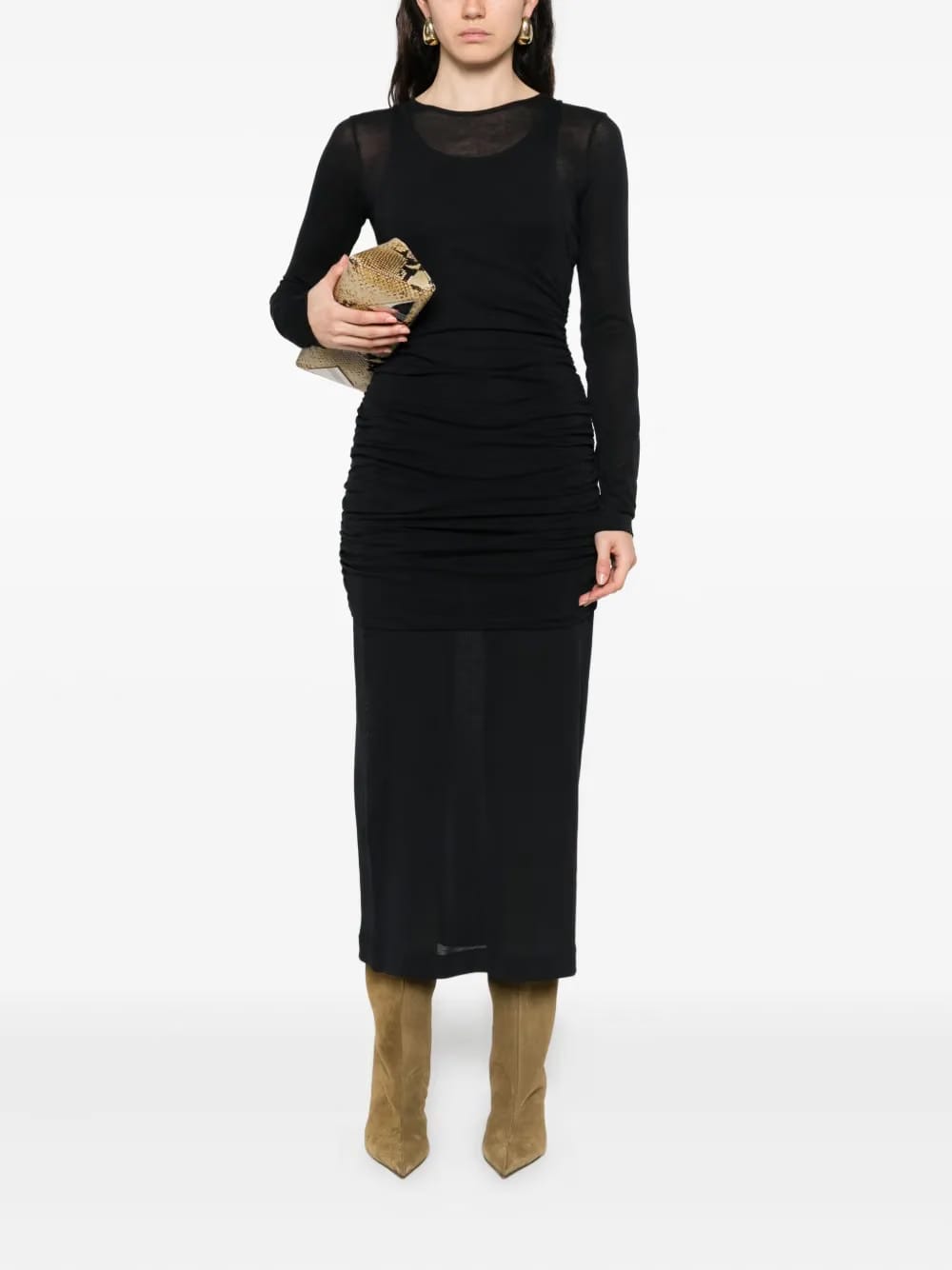 Rigel layered gathered dress
