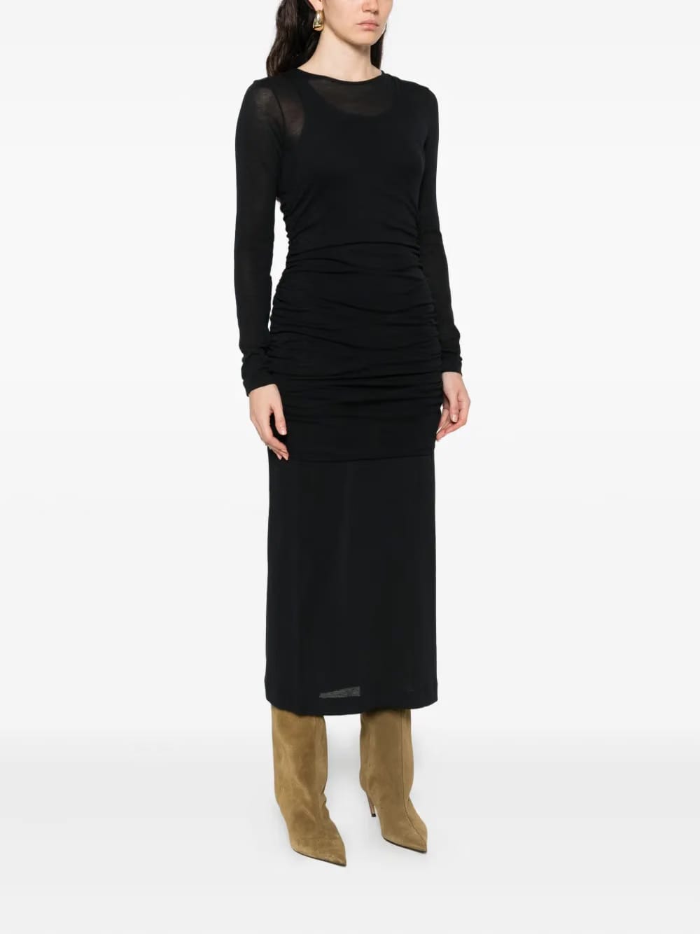 Rigel layered gathered dress