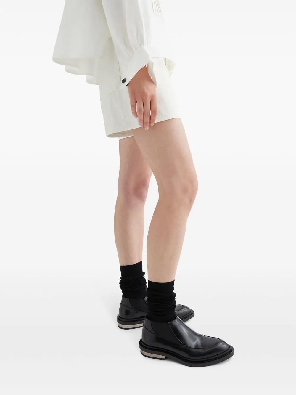 high-rise denim shorts