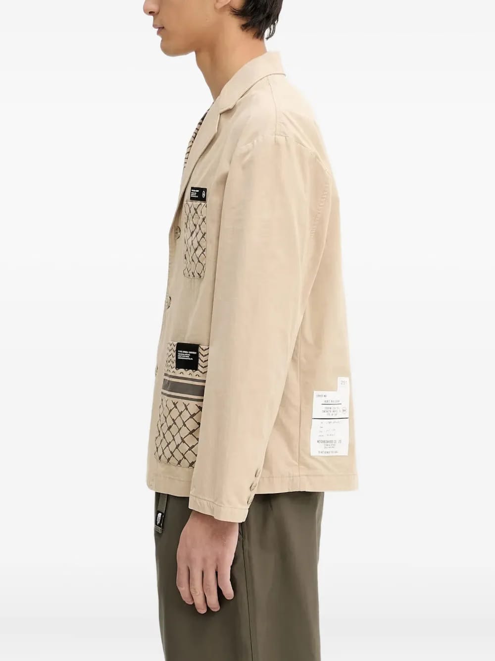 patterned pocketed jacket