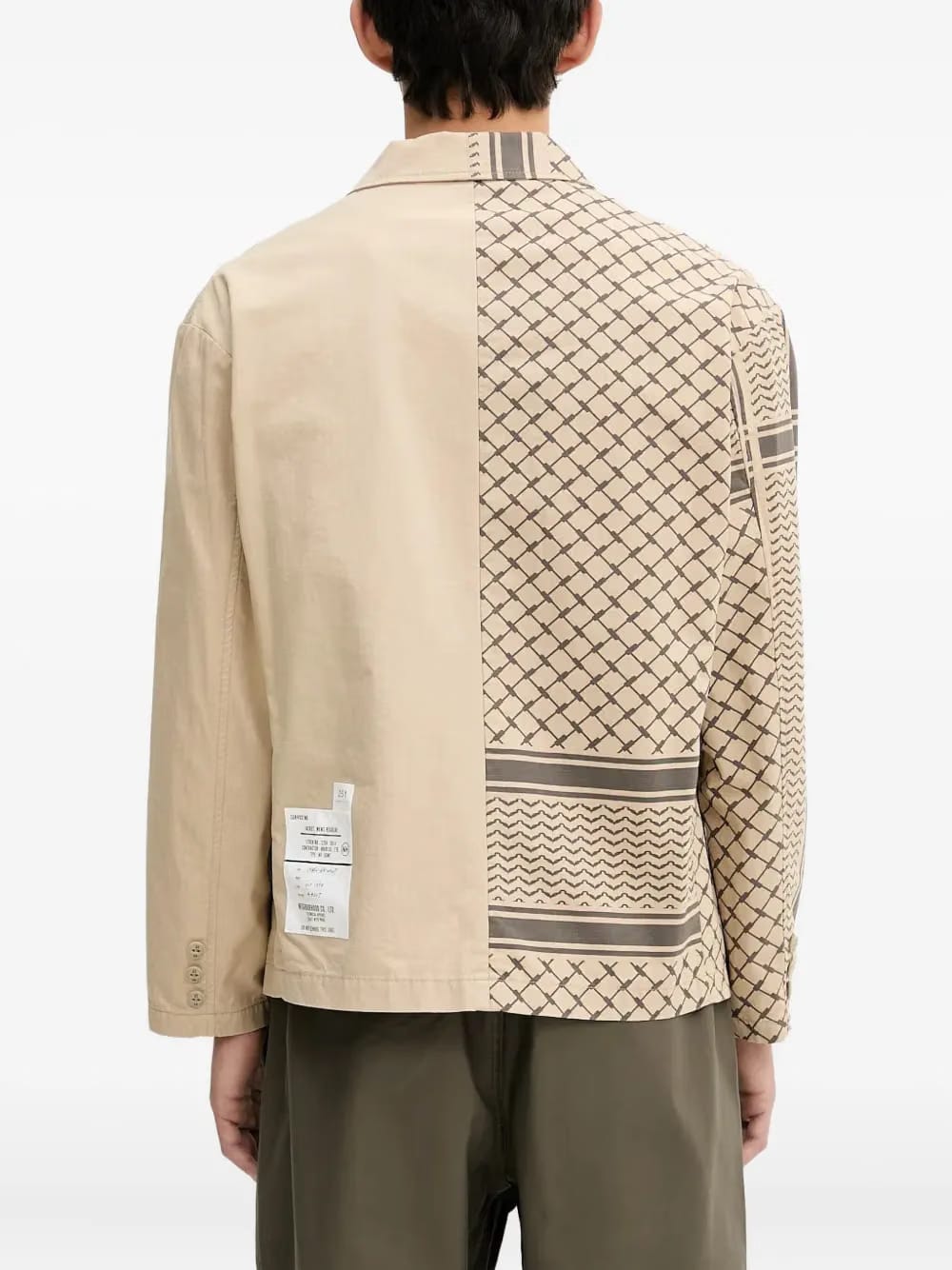 patterned pocketed jacket