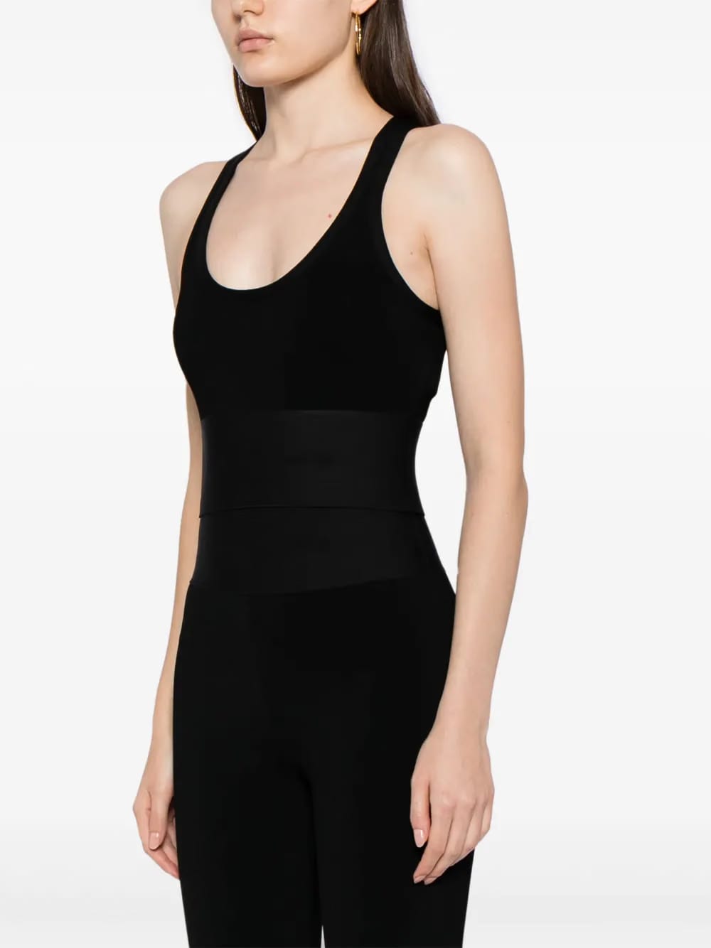 logo-waistband cropped tank top