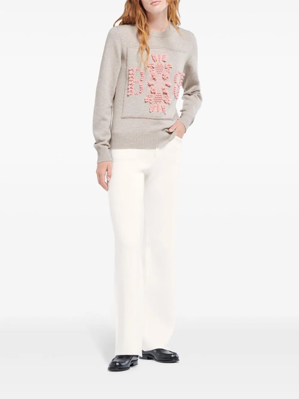 3D logo cashmere sweater