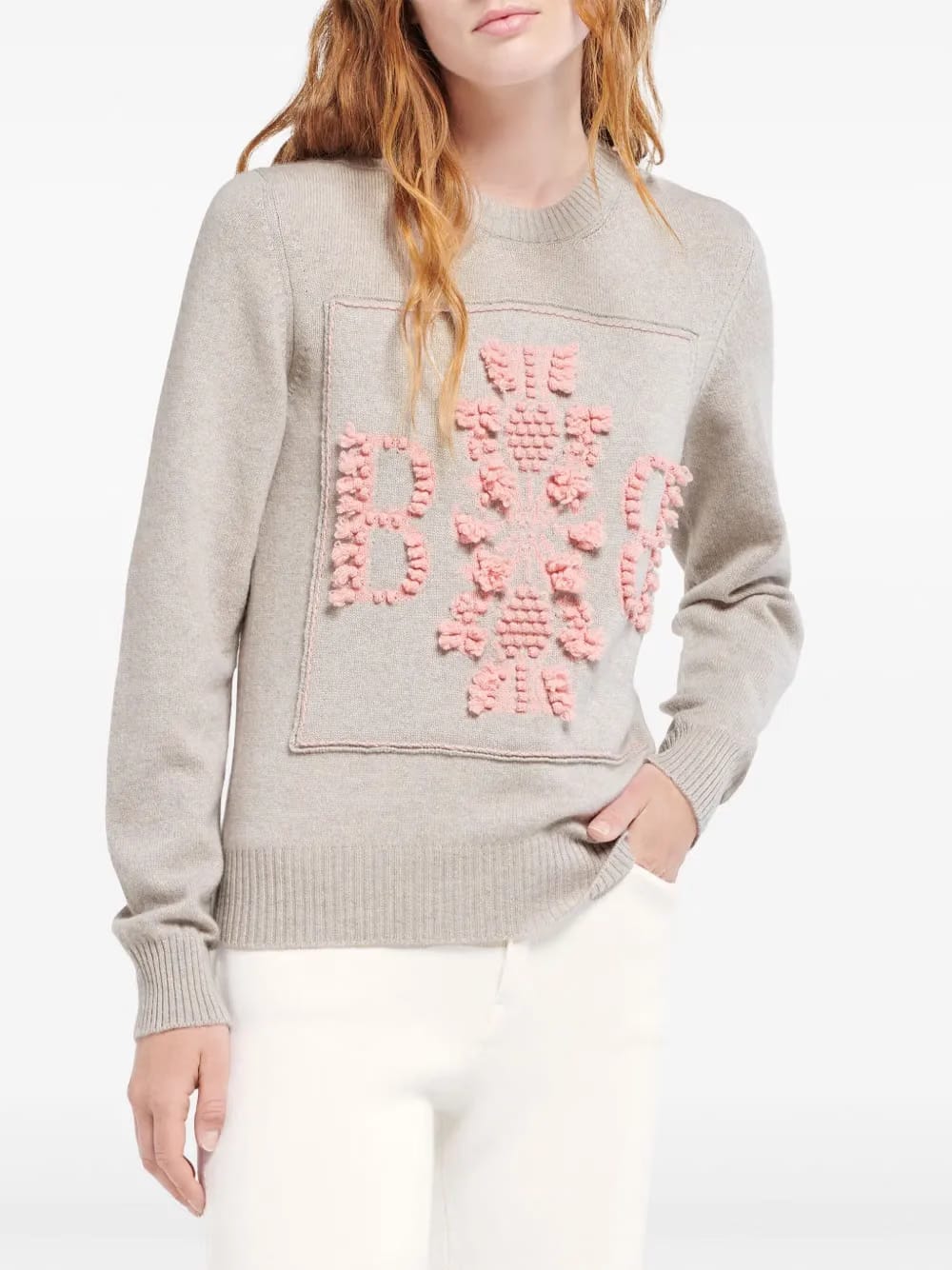 3D logo cashmere sweater