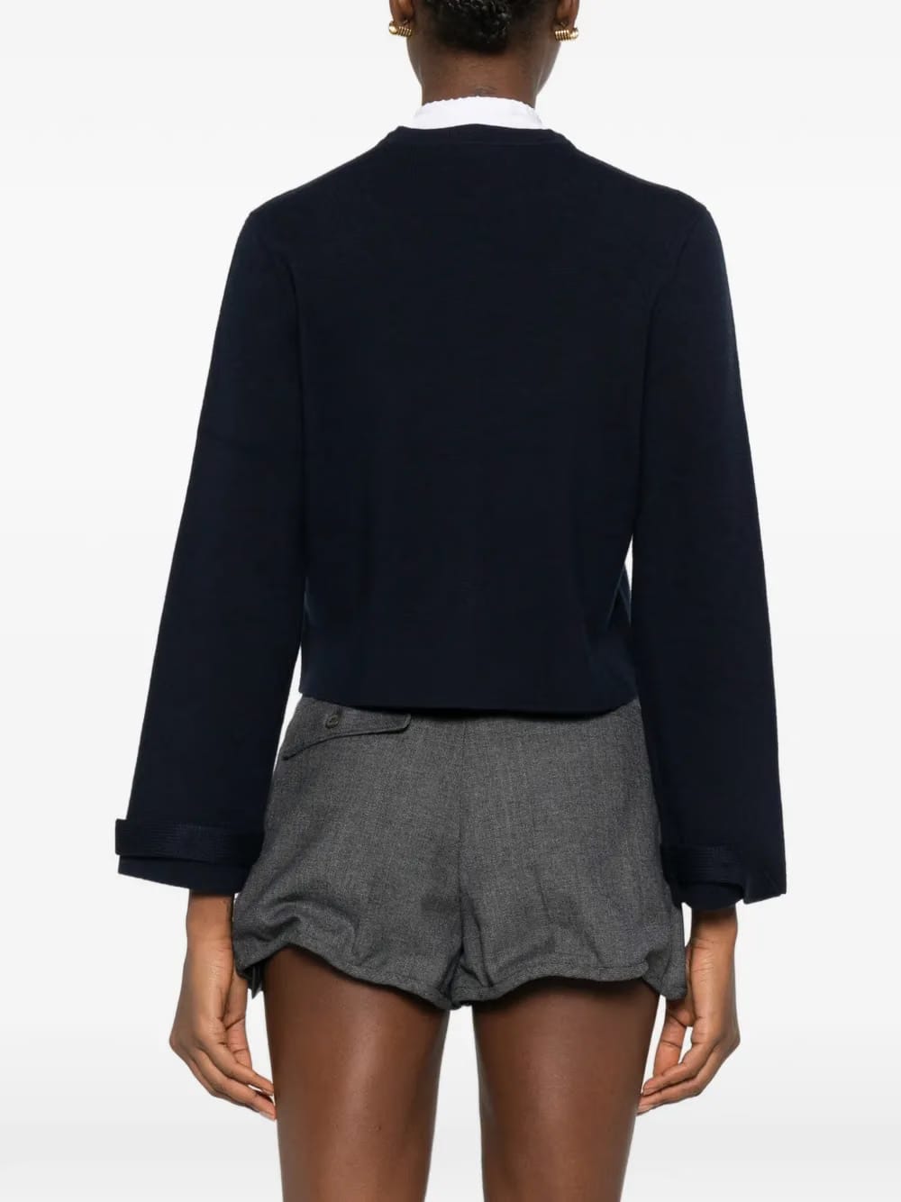 collar button cardigan