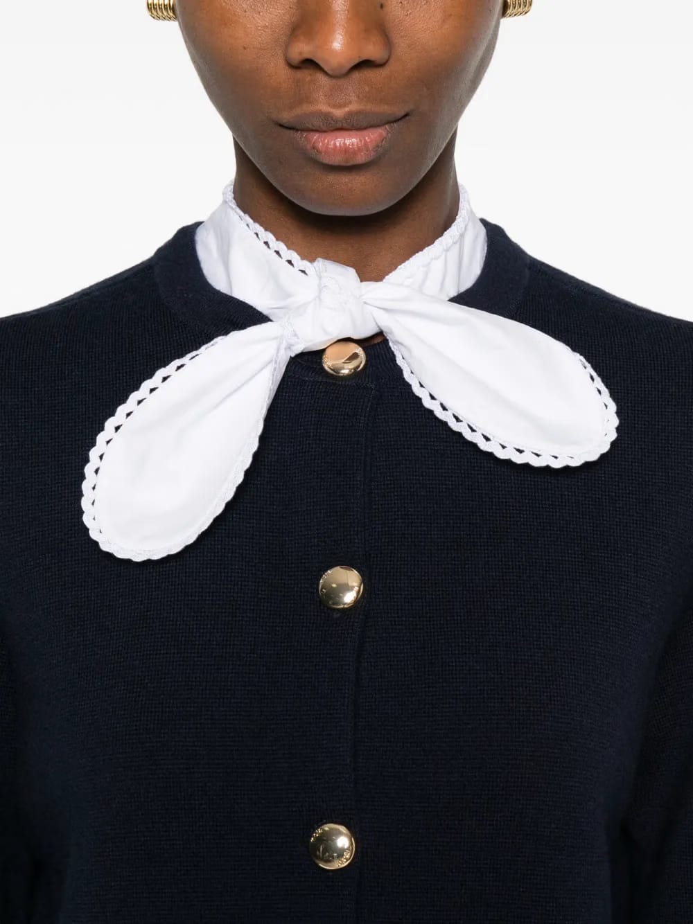 collar button cardigan