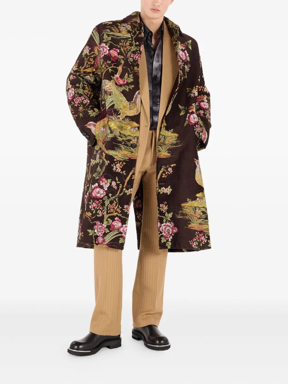 landscape-jacquard coat