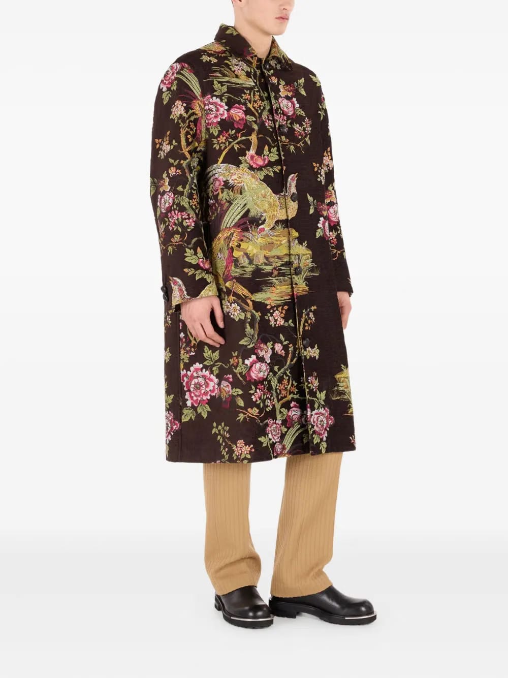 landscape-jacquard coat