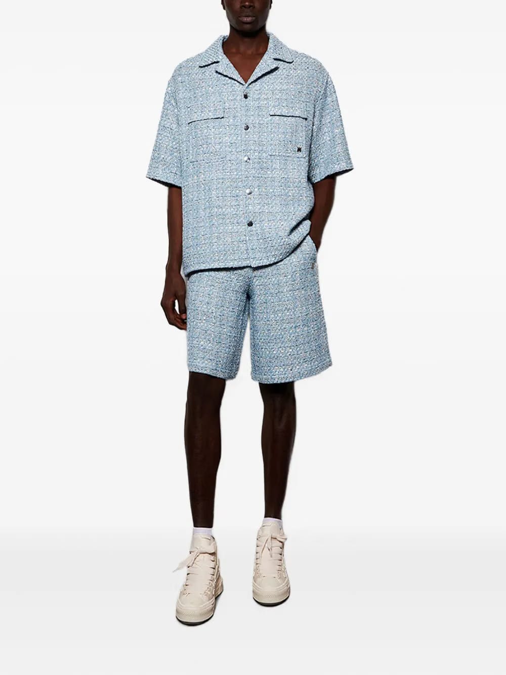 Boucle side-pockets shorts