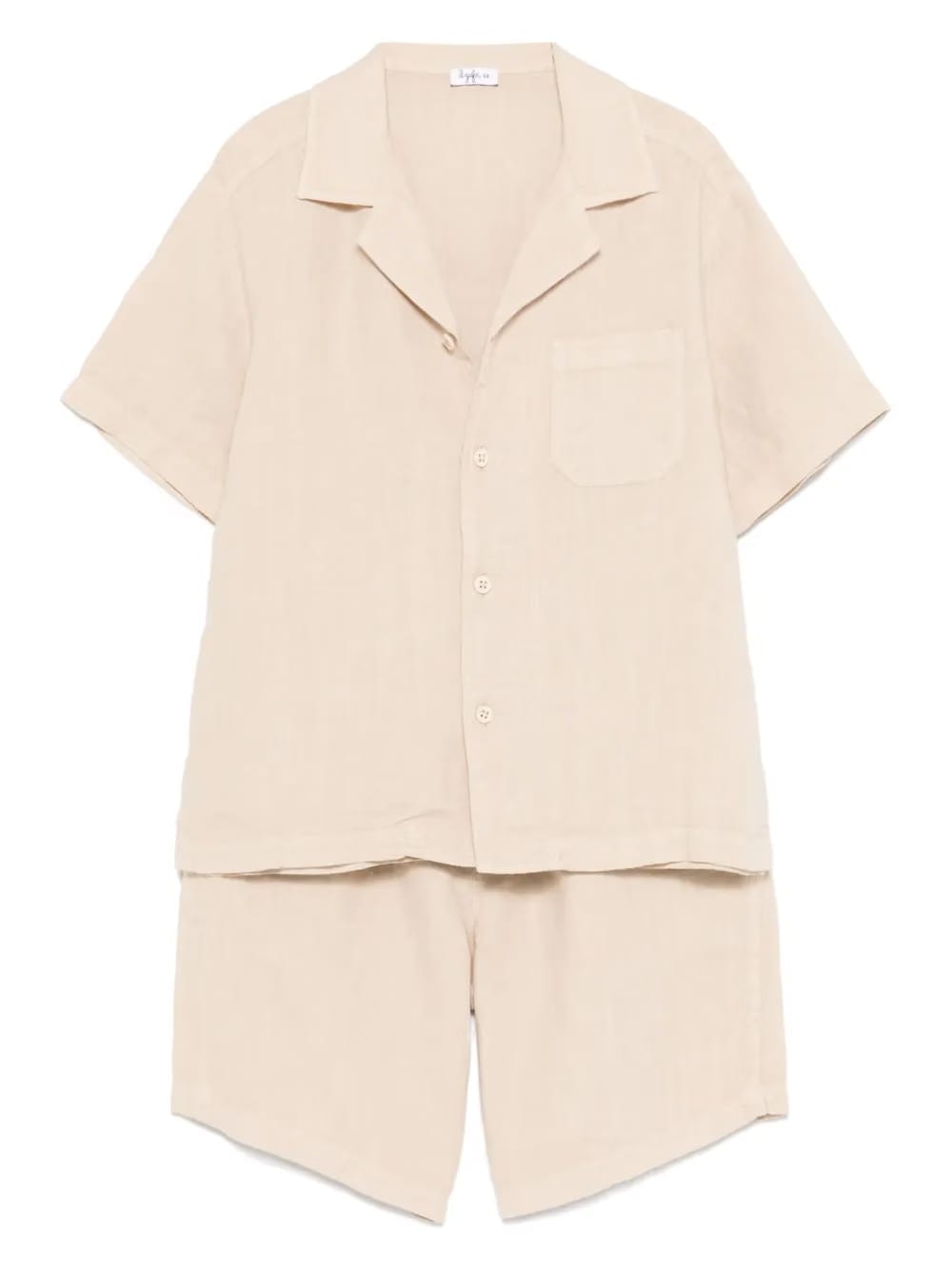 linen shorts and shirt set