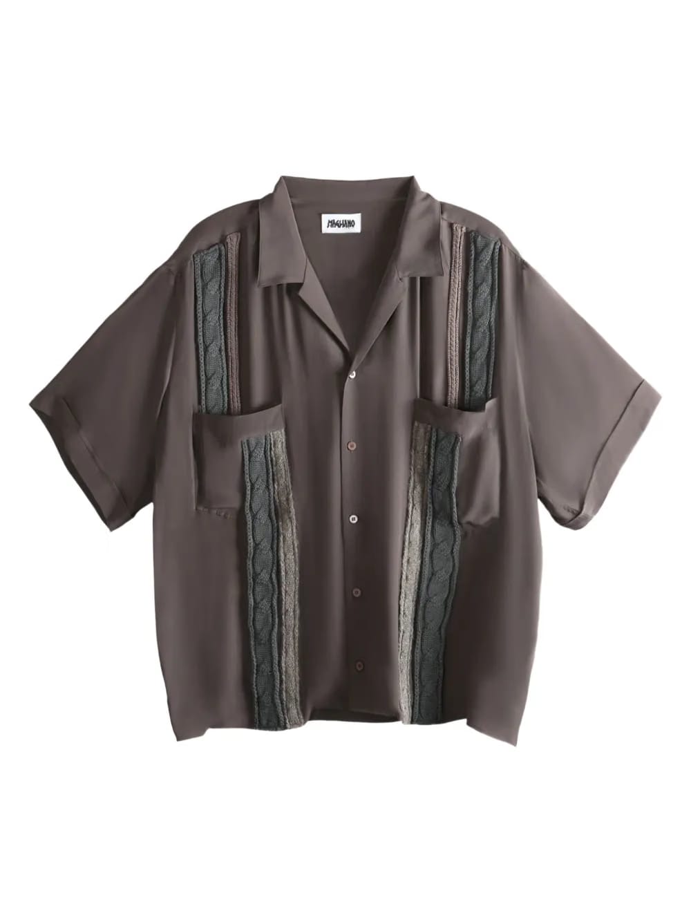 cable-knit panel shirt