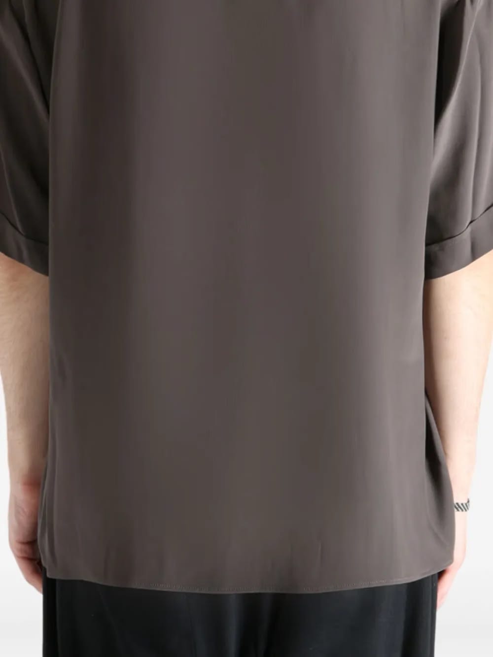 cable-knit panel shirt