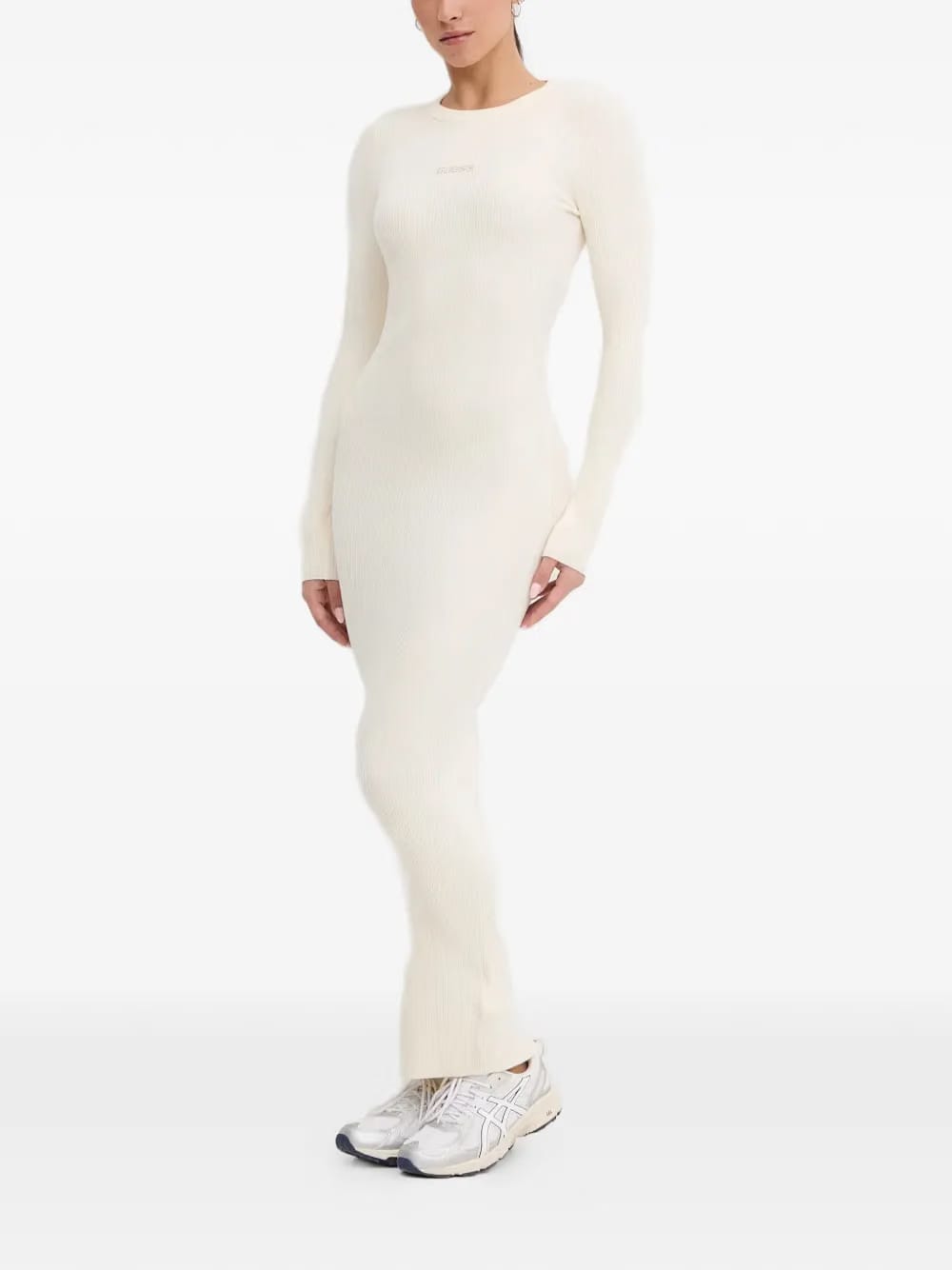 long-sleeve ribbed maxi dress