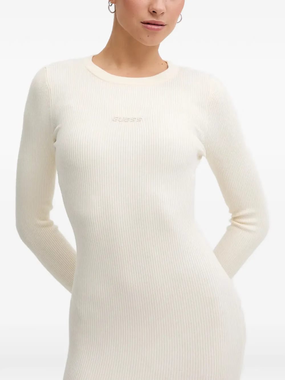 long-sleeve ribbed maxi dress
