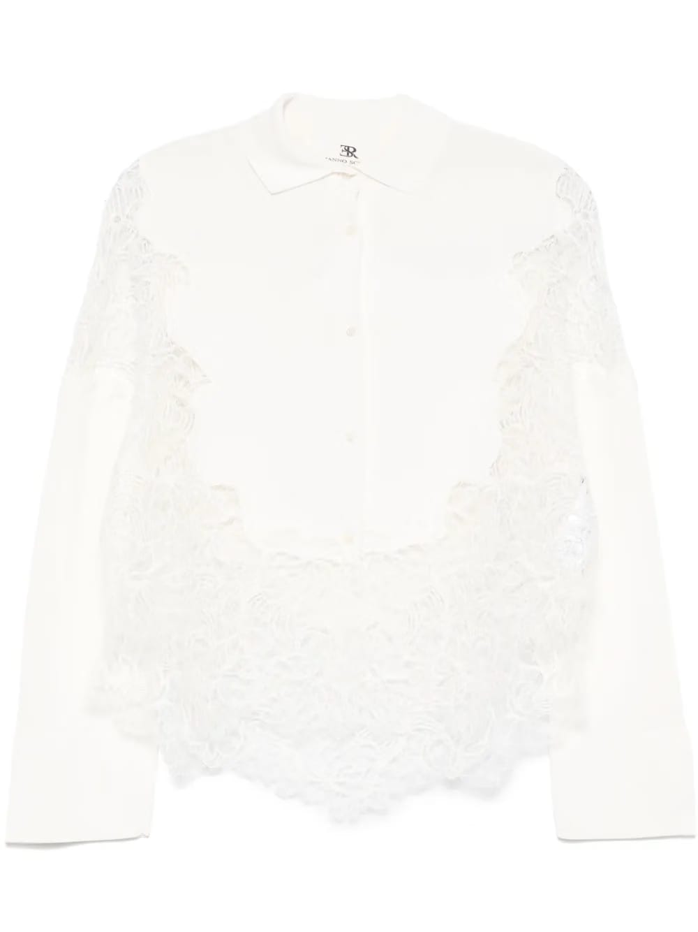 lace-panelling shirt
